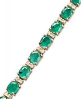 Sterling Silver Bracelet, Emerald (2 ct. t.w.) and White Sapphire (2 1/2 ct. t.w.) Bracelet   Bracelets   Jewelry & Watches