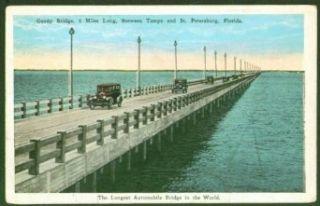 Gandy Bridge Tampa St petersburg FL postcard 191? Entertainment Collectibles