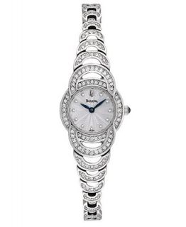 Bulova Womens Crystal Accent Stainless Steel Bracelet Watch 19mm 96L139   Watches   Jewelry & Watches