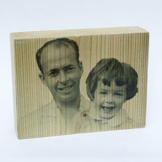 personalised family photo wood block by viva designs