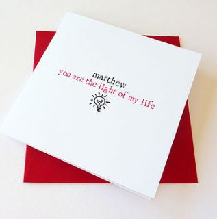 'the light of my life' personalised card by little cherub design