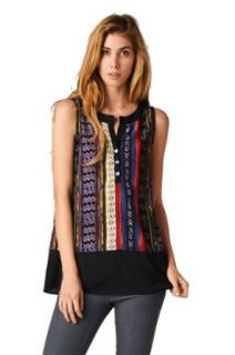 On Trend Sleeveless Aztec Tunic with Button Detail
