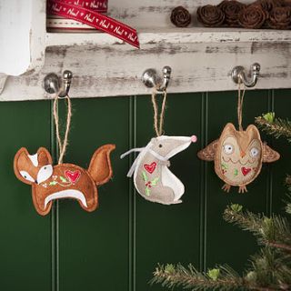 woodland animals christmas tree decorations by the contemporary home