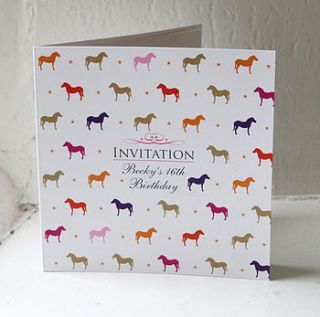 horse & pony party invitation & place card by chandler invitations