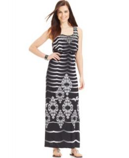 Style&co. Striped Embellished Maxi Dress   Dresses   Women