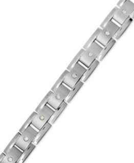 Simmons Jewelry Co. Stainless Steel, Synthetic Rubber & Diamond Bracelet (1 1/2 ct. t.w.)   Bracelets   Jewelry & Watches