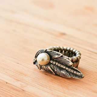 ingrid feather ring by bloom boutique