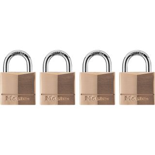 Master Lock Brass Padlocks — 4-Pk, Keyed Alike, Model# 140Q  Pad Locks