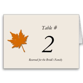 Fall Wedding Reception Table Number Greeting Card