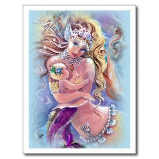 Mother & Child Mermaid Postcard