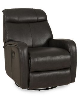 Nelle Leather Swivel Glider Recliner Chair   Furniture
