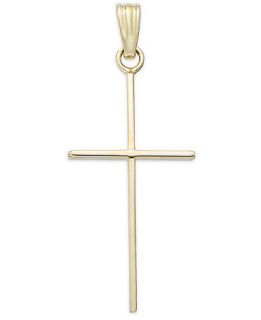 14k Gold Charm, Stick Cross Pendant   Necklaces   Jewelry & Watches
