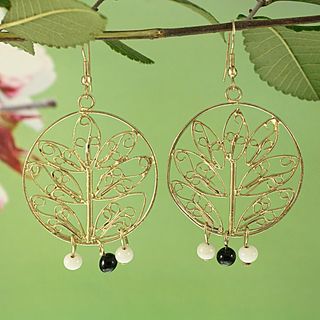 Handcrafted Brass Nature Inspired Earrings (India) Earrings