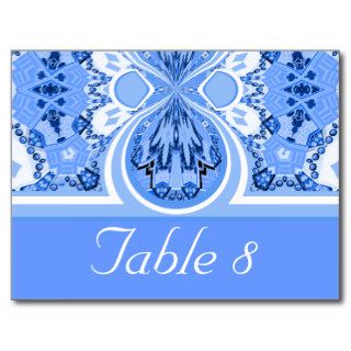 Pretty New Blue & White Party Table Number Card Postcard