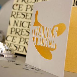 'thanks a bunch' card by whole in the middle