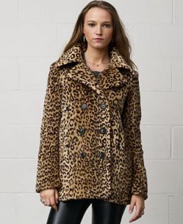 Denim & Supply Ralph Lauren Animal Print Faux Fur Peacoat   Coats   Women