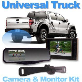 Universal Rear Camera System for Pickup Trucks with 4.3" Glass Mount Monitor Automotive