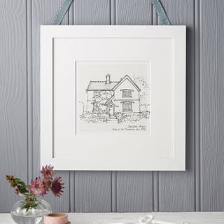 hand drawn bespoke house sketch by letterfest