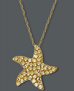 Kaleidoscope 18k Gold over Sterling Silver Necklace, Crystal Starfish Pendant with Swarovski Elements   Necklaces   Jewelry & Watches