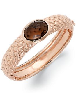 Bronzarte Smoky Quartz Bangle (13 ct. t.w.) in 18k Rose Gold over Bronze   Bracelets   Jewelry & Watches