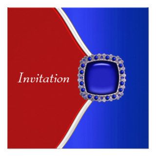 Patriotic Red White and Blue Party Personalized Invitation
