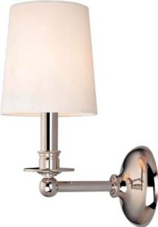 Hudson Valley Lighting 181 PN Gibson 1 Light Wall Sconce, Polished Nickel Finish with White Fabric Shade    