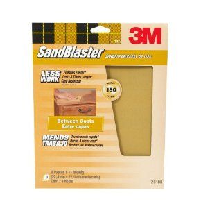 3M SandBlaster 20180 Between Coats Sandpaper 9 Inch by 11 Inch, 180 Grit   Sandpaper Sheets  