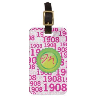 Pink 1908 Travel Bag Tag Template