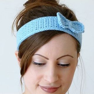 crochet bow headband by miss knit nat