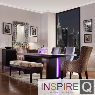 INSPIRE Q Lorin Modern LED Light System Inlay Dining Table INSPIRE Q Dining Tables