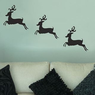 set of three reindeer wall stickers by all things brighton beautiful