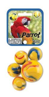 Mega Marbles PARROT MARBLE NET (24 Player Marbles & 1 Shooter) Toys & Games