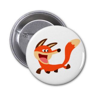Cute Mischievous Cartoon Fox Button Badge