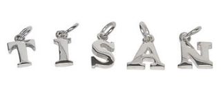 silver letter charms by tisan jewellery