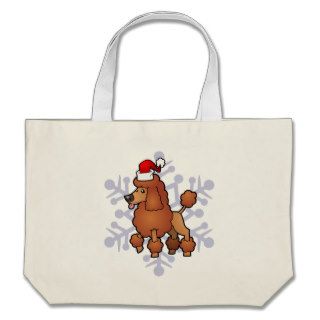 Christmas Poodle (apricot show cut) Tote Bags