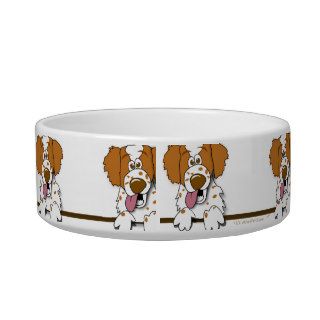 Chow Time Cute Brittany Spaniel Dog Pet Bowl Cat Food Bowls