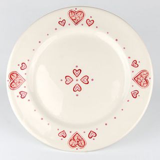 valentine's happy hearts dinner plate by roelofs & rubens