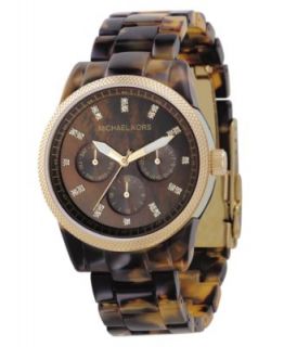 Michael Kors Womens Chronograph Ritz Resin Horn Bracelet Watch 36mm MK5039   Watches   Jewelry & Watches