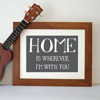 home song lyric print by hope and love