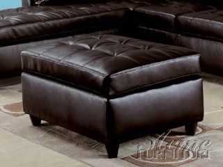 ACME 15202 Milano Ottoman with Espresso Bonded Leather Match  