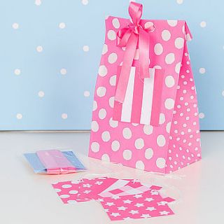 pink easy wrap gift bag by dots and spots