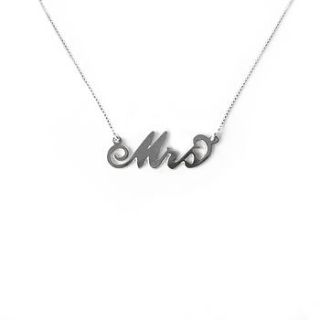 'mrs' necklace by anna lou of london