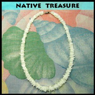 Native Treasure   Real White Chips Puka Shell Necklace   XXL   24" Inch  Other Products  