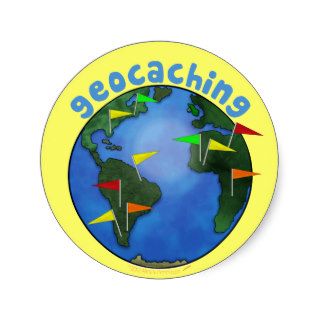 Earth With Flags Stickers Geocaching Swag Custom