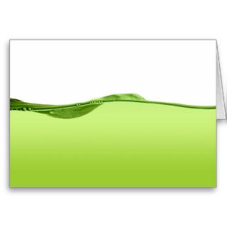 Green water line greeting cards