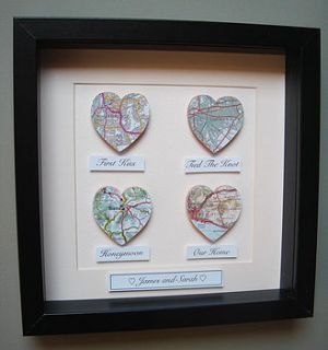 personalised map hearts story picture by little bird designs