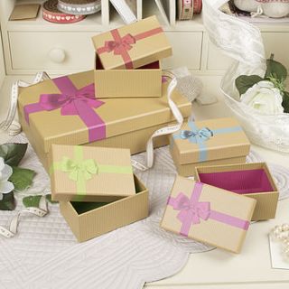 set of five craft style luxury gift boxes by dibor