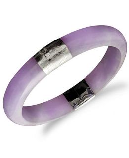 Sterling Silver Bracelet, Dyed Lavender Jade Bangle   Bracelets   Jewelry & Watches