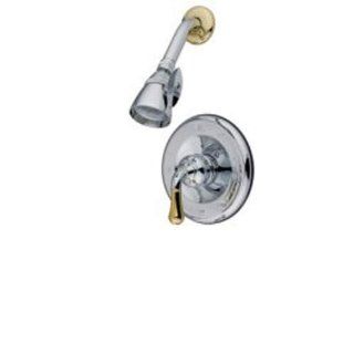 Elements of Design EB1634SO Magellan Single Handle Shower Faucet, Polished Chrome and Polished Brass   Faucet Handles  