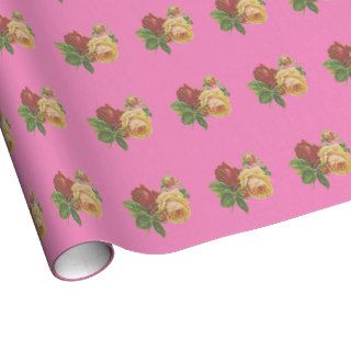 Beautiful Victorian Roses Linen Wrapping Paper
